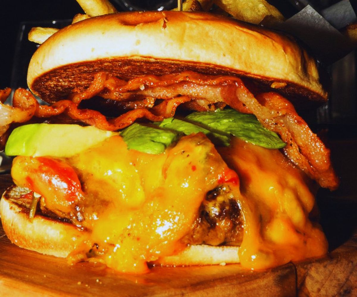 Char - Green Chile Smash Burger Closeup