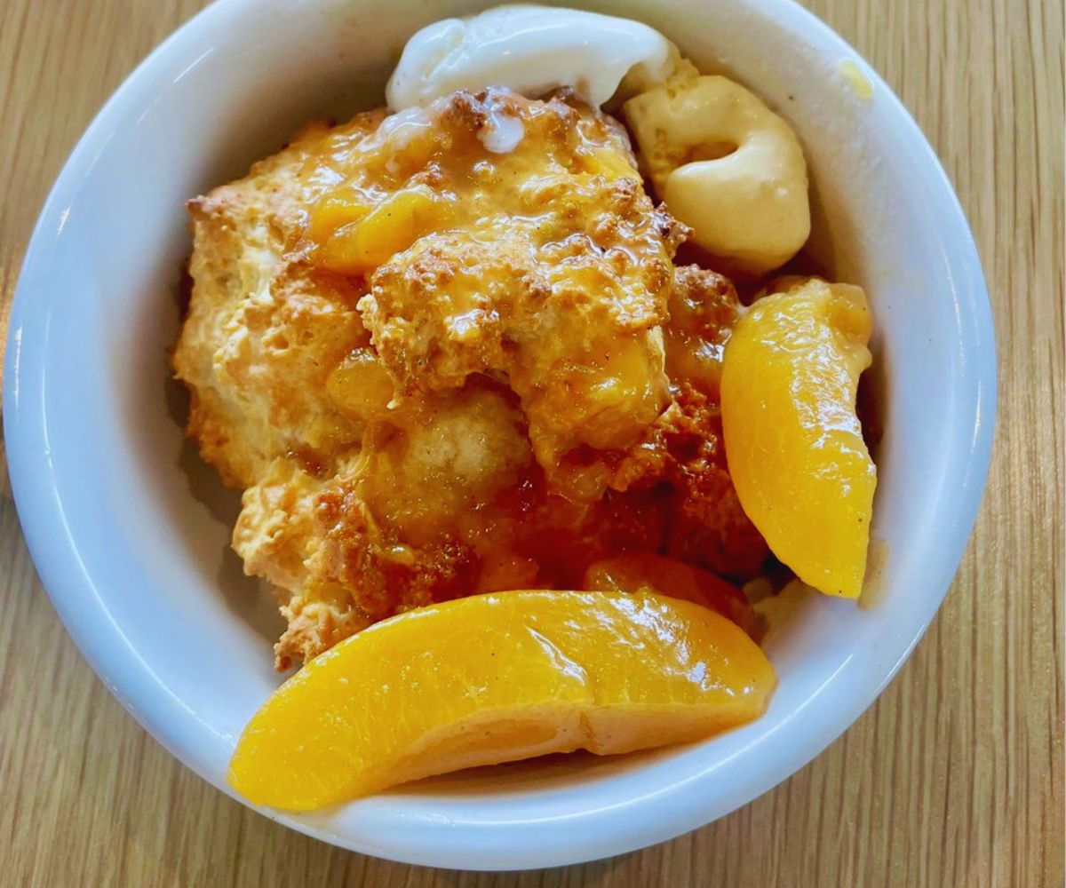 Scrambl'd -Peach Cobbler Biscuit