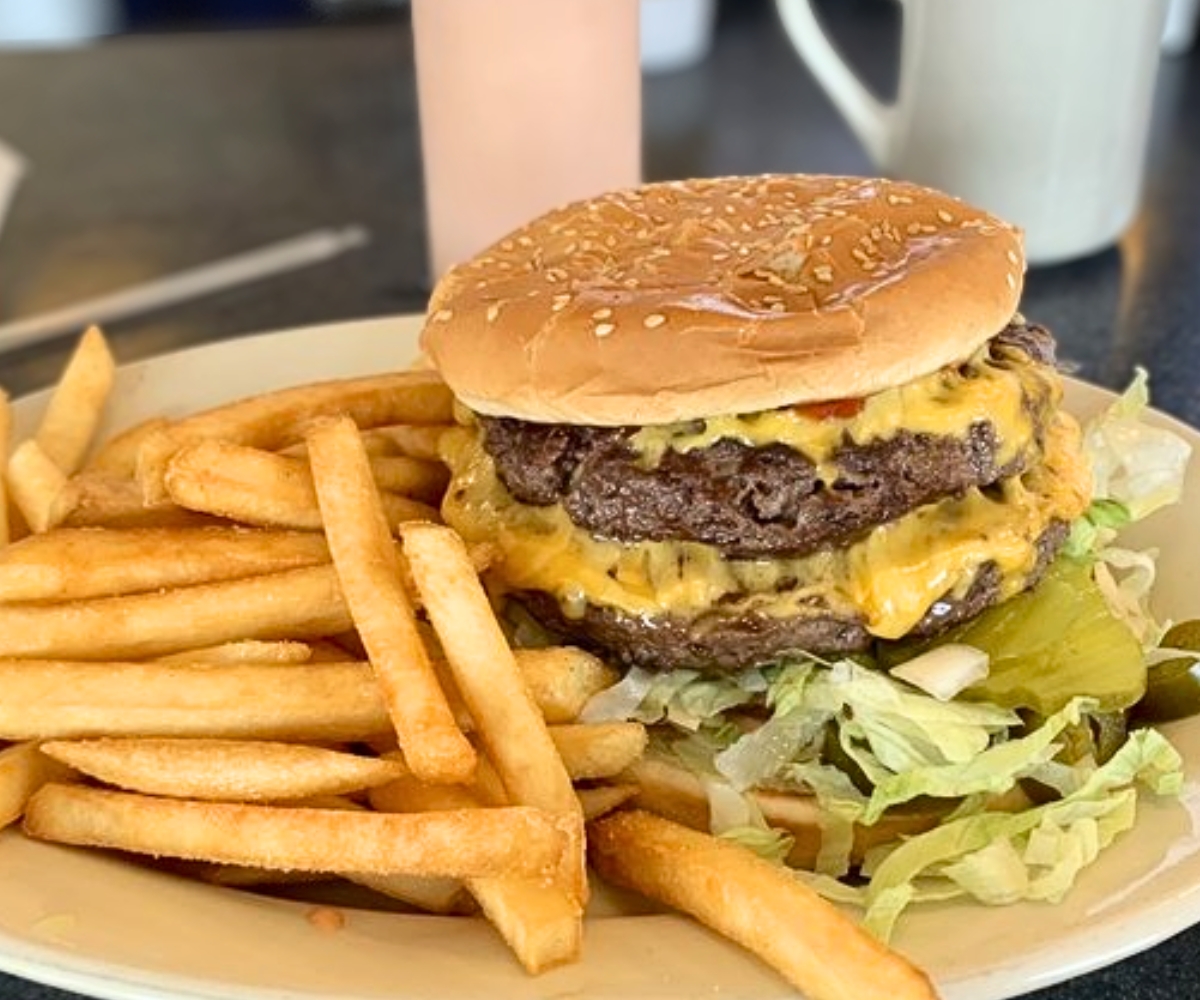 burger at Broadway Burger Station in Rock Springs, WY