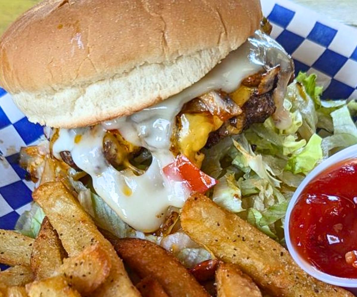 Chipotle Burger at Jimmy's Big Burger in Austin, Texas