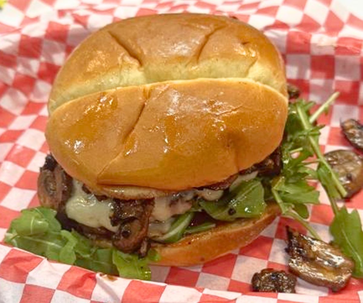 Mushroom Burger at PJ'S Corner Grill in Coeur d'Alene, ID