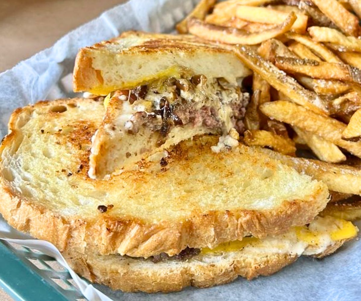 Patty Melt at Twin Archer Brewpub in Muncie, Indiana