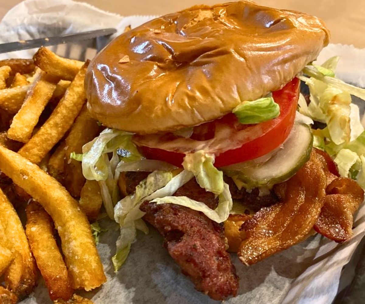 Smokehouse Burger at Twin Archer Brewpub in Muncie, Indiana