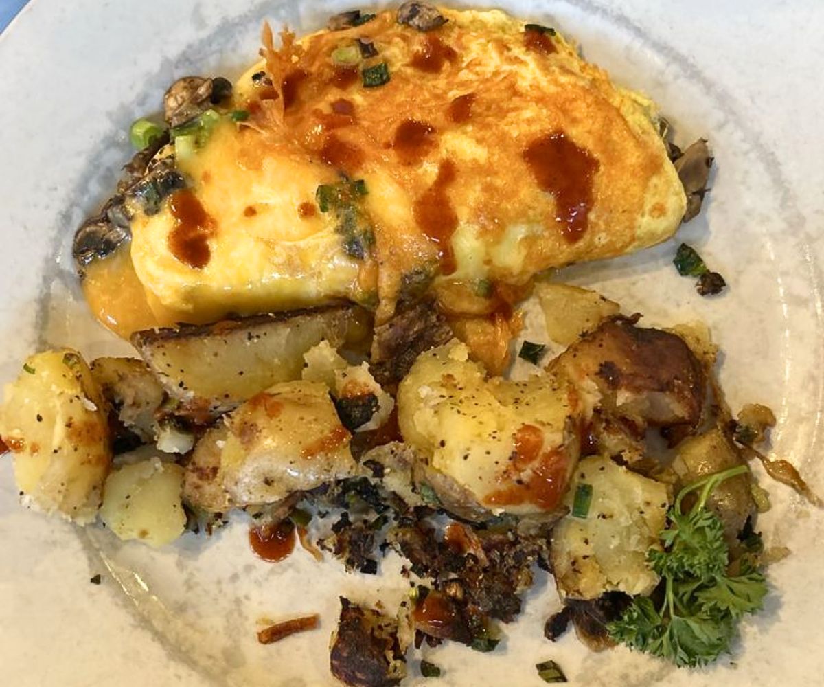 Mushroom and Cheese Omelette at Sandpiper Cafe in Juneau, Alaska
