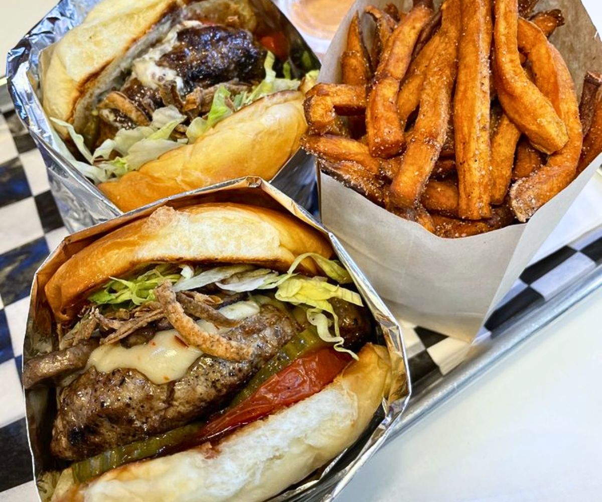 burgers at Maxwell's Burgers & Shakes in Frederick, Maryland