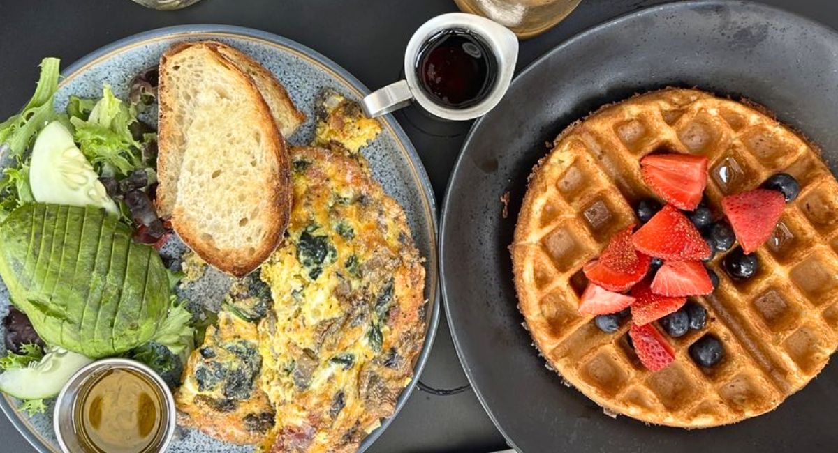 oven-baked omelette and waffles at The Order in South Orange, NJ