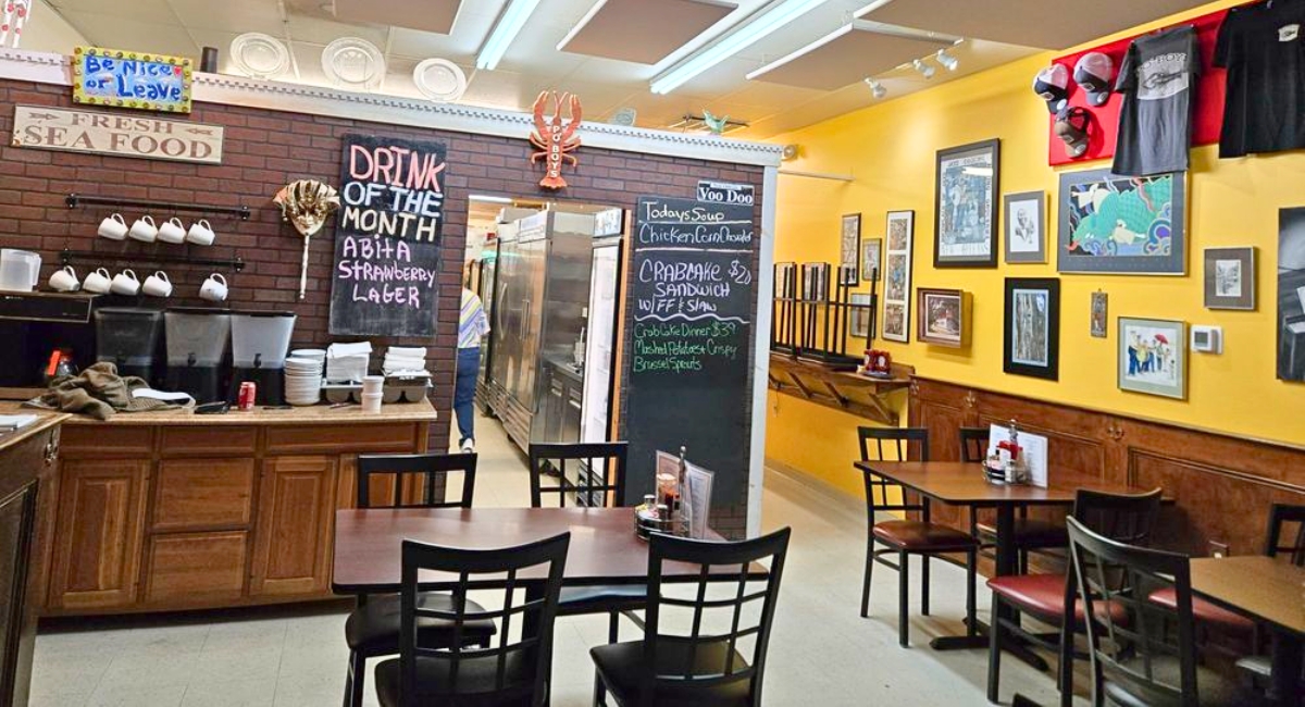 interior of Po' Boys Creole Restaurant in Milton, DE