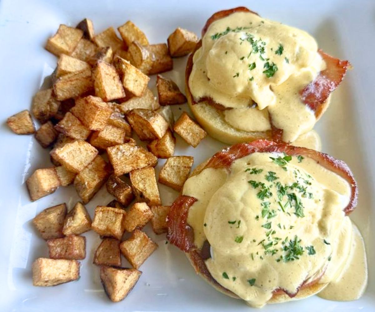 Root'd Eggs Bene at Root'd Cafe in Cottonwood Heights, Utah