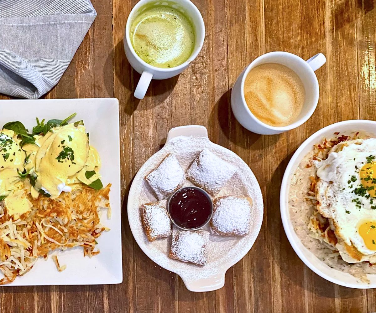 breakfast spread at Root'd Cafe in Cottonwood Heights, UT