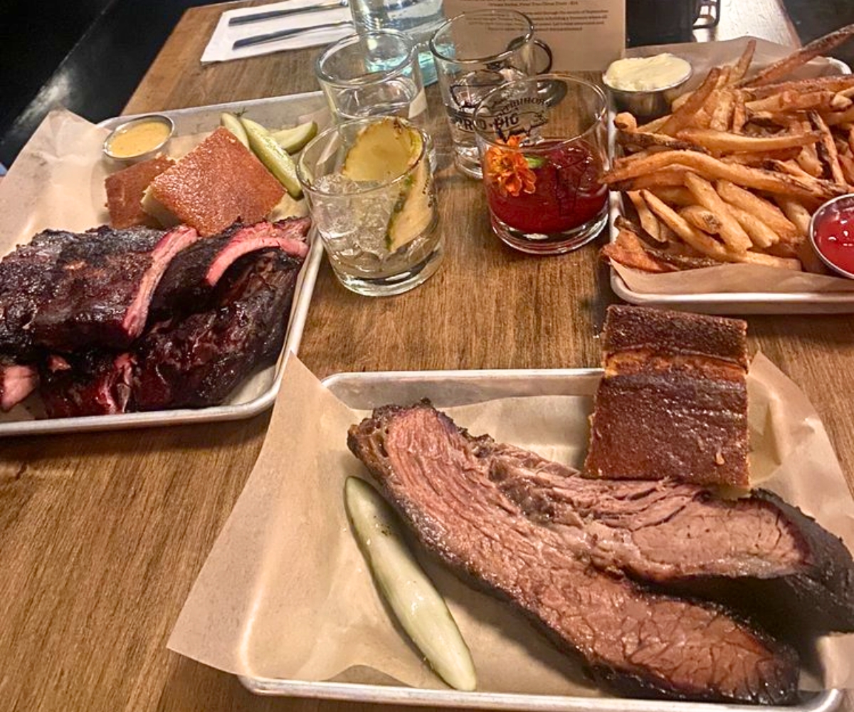 dishes at Prohibition Pig in Waterbury, VT
