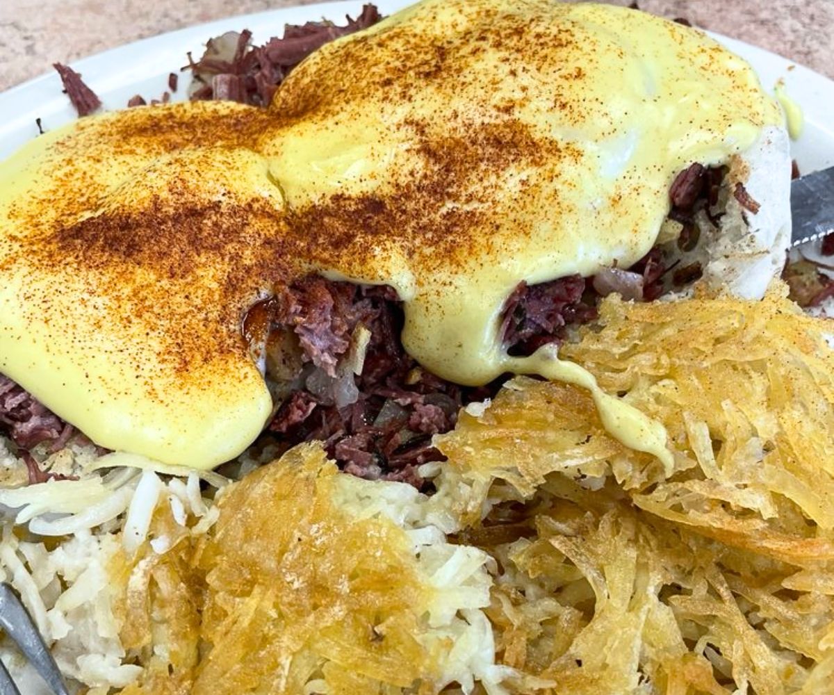 Corned Beef Hash Benedict at Steve's Cafe in Helena, MT