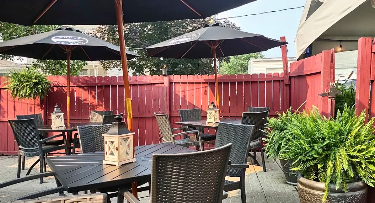 patio at Cork Bar & Restaurant in Wilkes-Barre, Pennsylvania