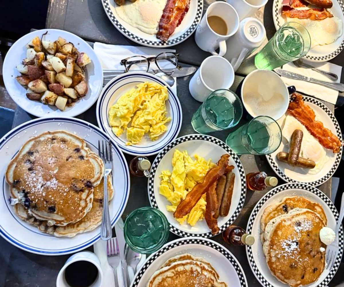 breakfast spread at Mike's All Day Breakfast in Kennebunk, Maine