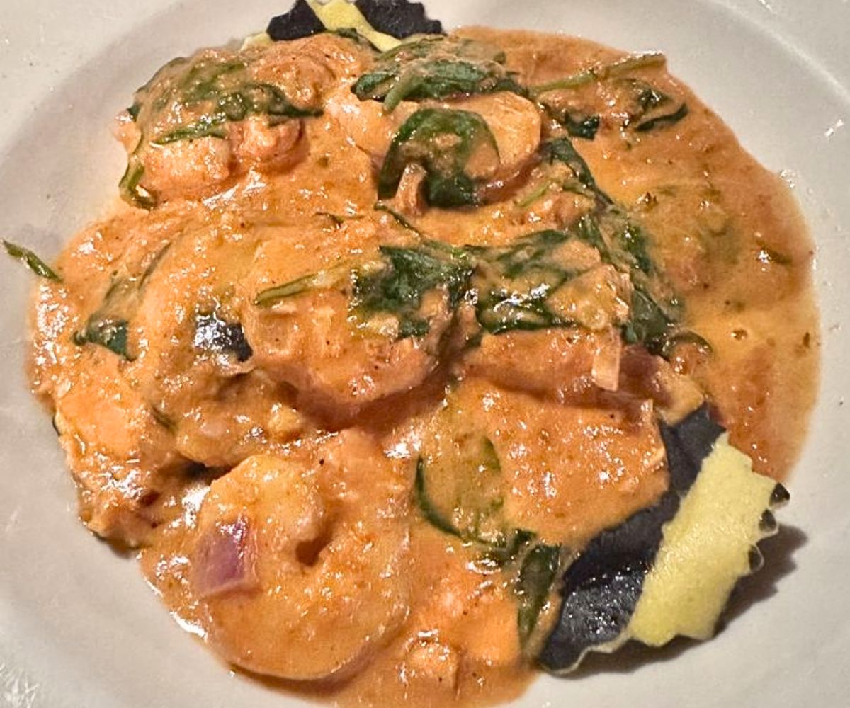 Lobster Ravioli with Shrimp at Sarducci's in Montpelier, Vermont
