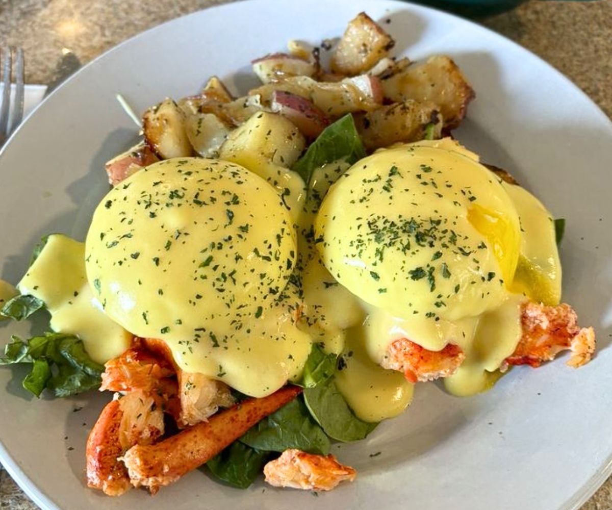 Lobster Benedict at Mike's All Day Breakfast in Kennebunk, Maine