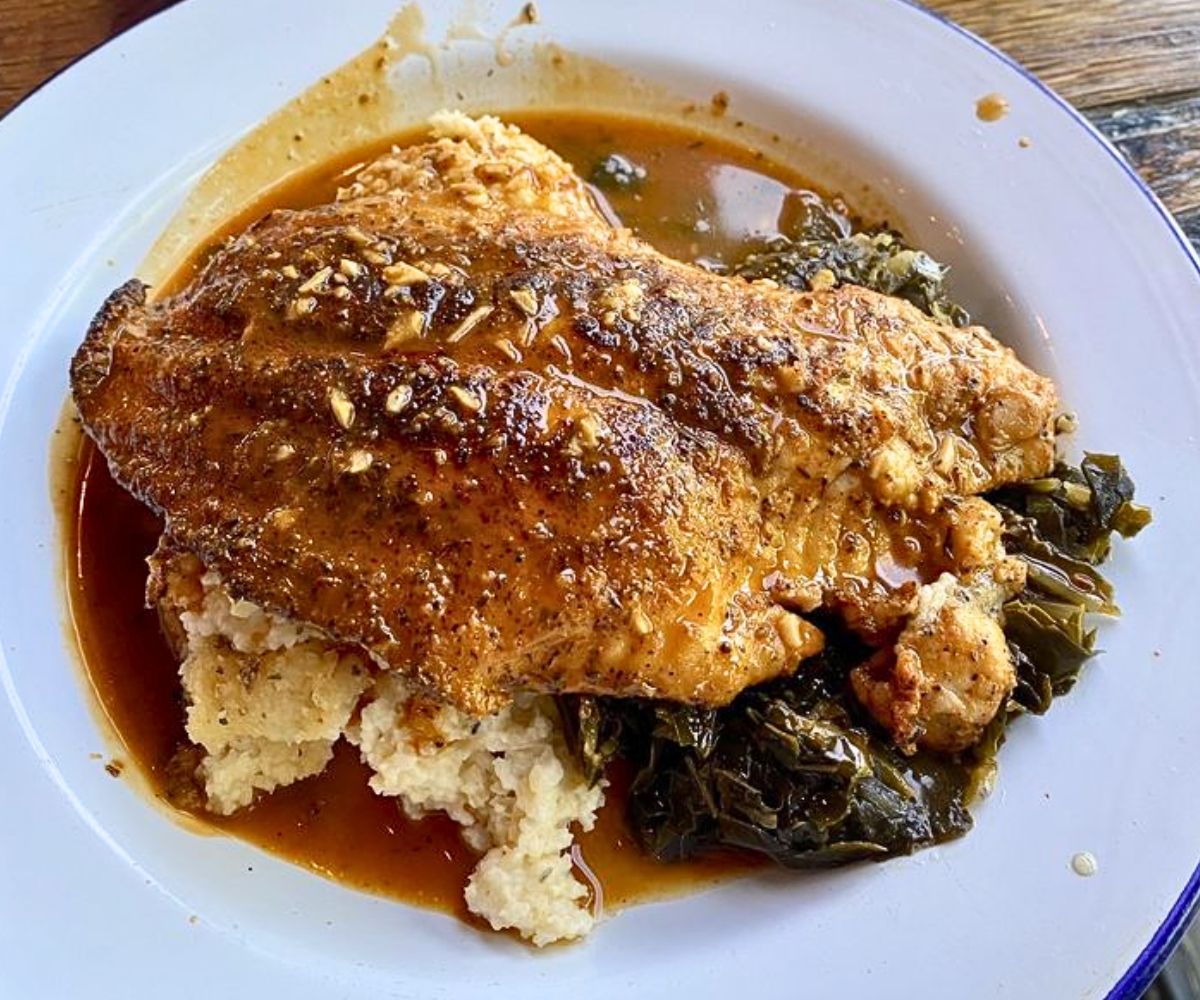 Blackened Catfish & Grits at The Stave in Frankfort, Kentucky