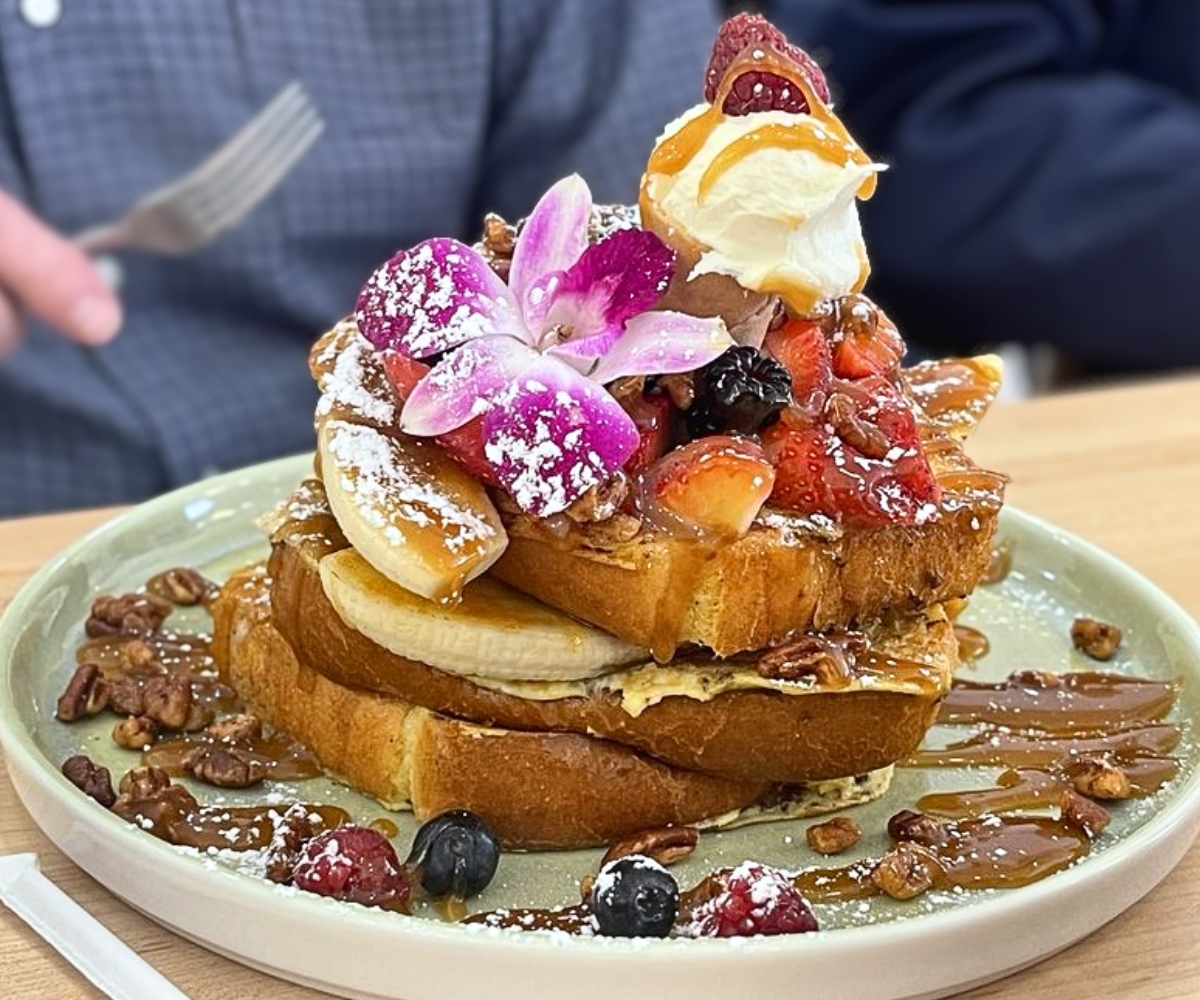 Banana Split French Toast at Egg Posh in Frisco, Texas