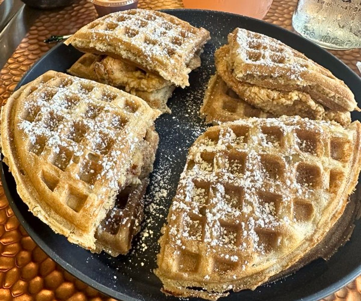 Chicken and Waffle Sliders at R & R Breakfast Spot in Moreno Valley, CA