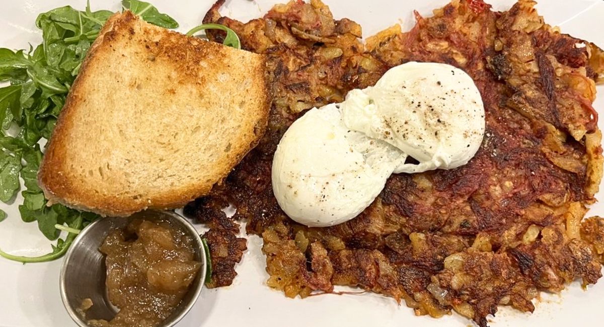 Red Chili & Corned Beef Hash at Jam! in Bozeman, Montana