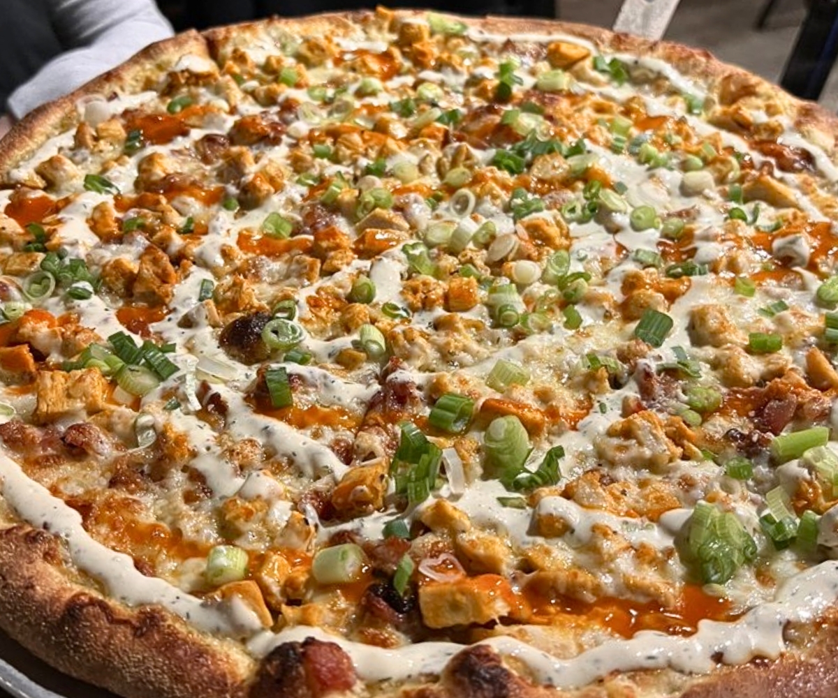Chicken Bacon Ranch Pizza at The District in Providence, Rhode Island
