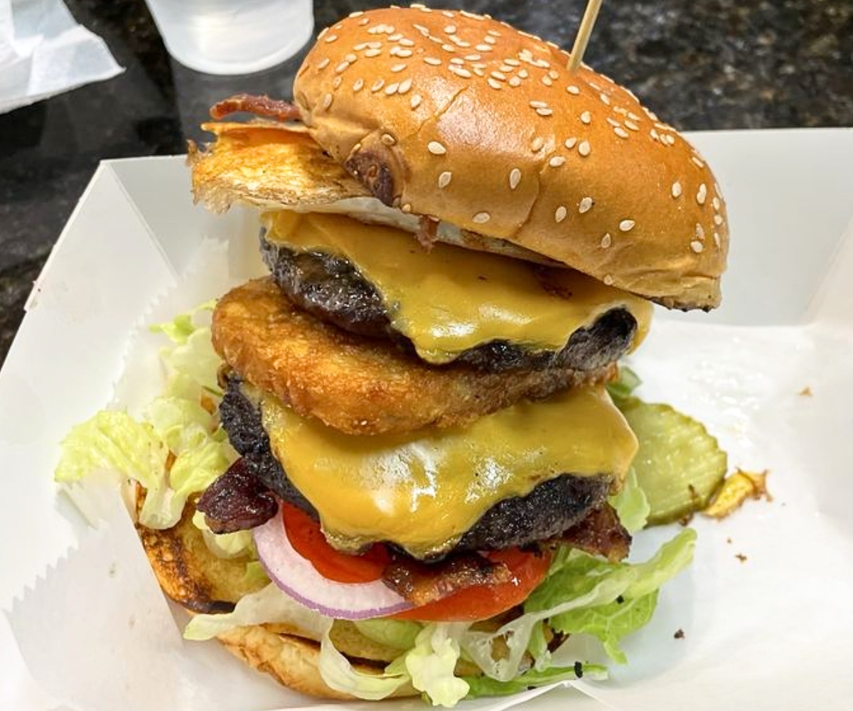 burger at Charm City Burgers Company in Deerfield Beach, Florida