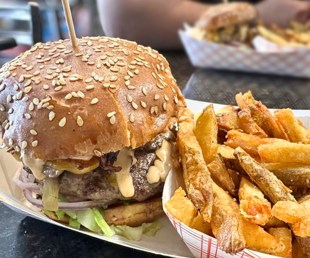 cowboy burger at Charm City Burgers Company in Deerfield Beach, FL