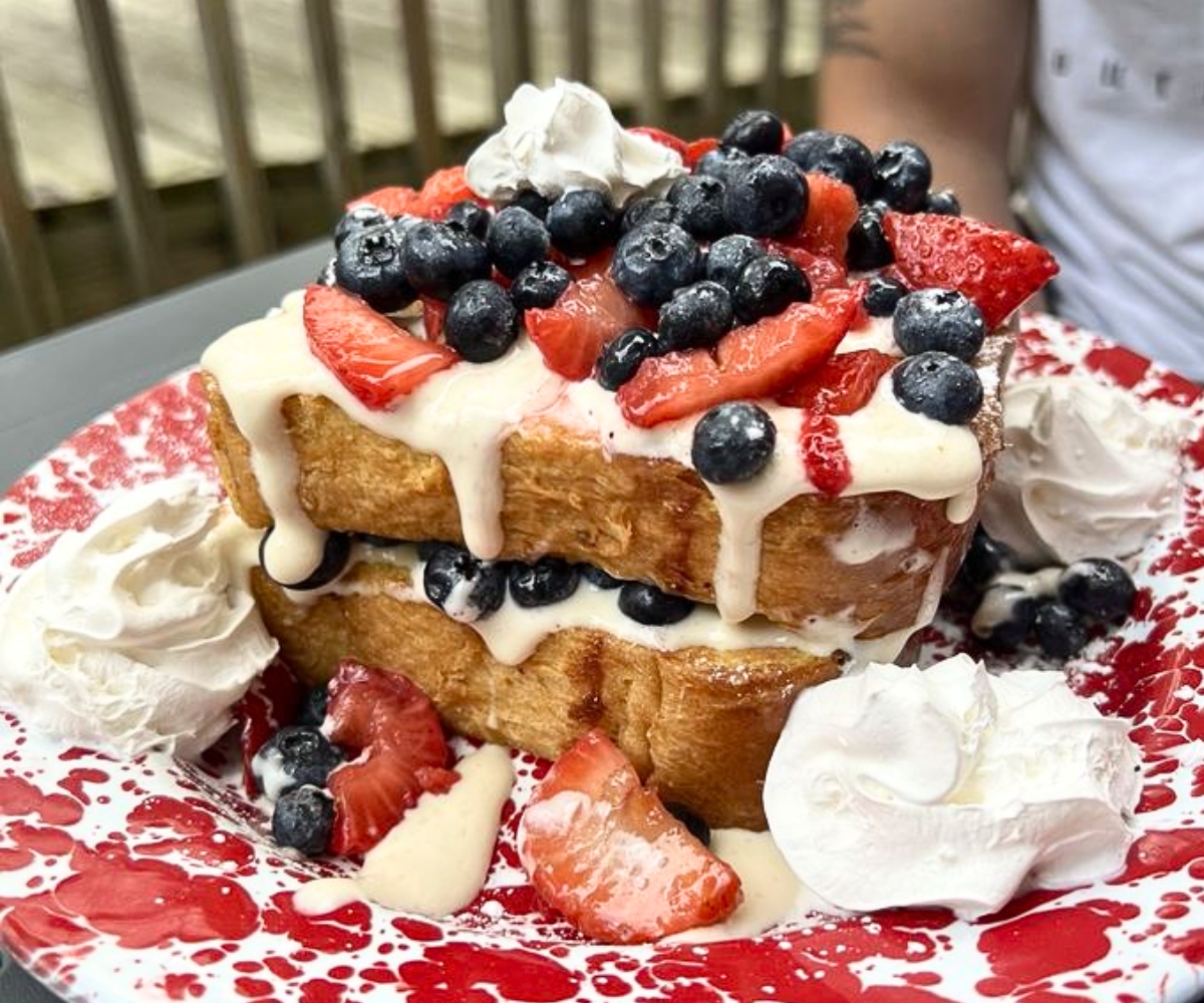 stuffed french toast at Sunny Bay Cafe in Rehoboth Beach, DE