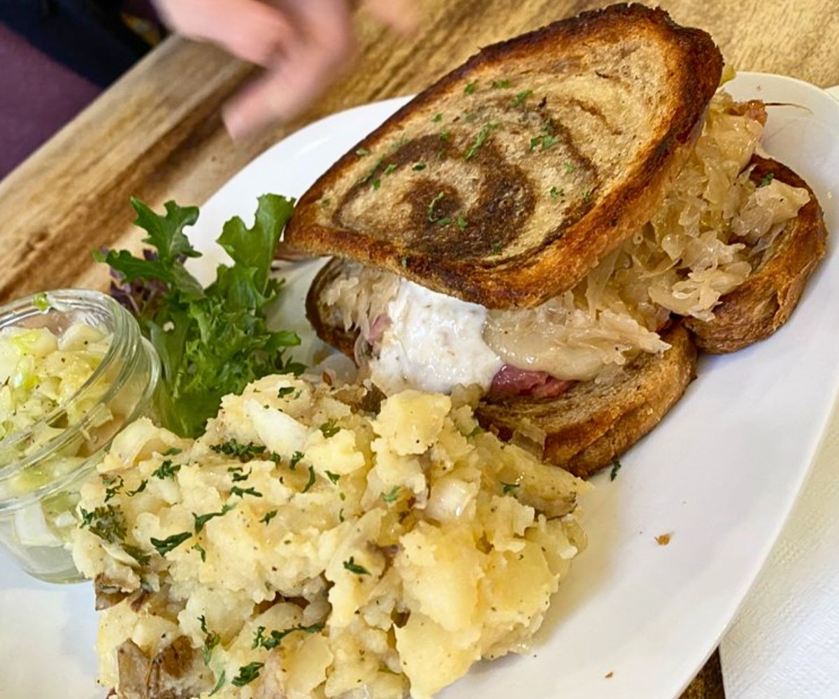 Pretzel Reuben Sandwich at The German Cafe in Sierra Vista, AZ