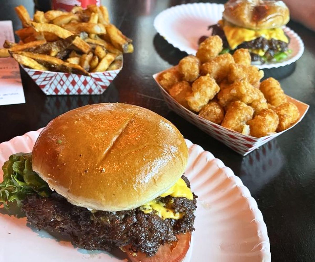burger at GUSTOS burgers N stuff in Fort Worth, Texas