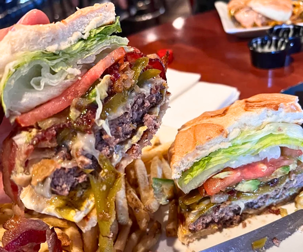 burger at Lucky Beaver Bar & Burger in Reno, NV