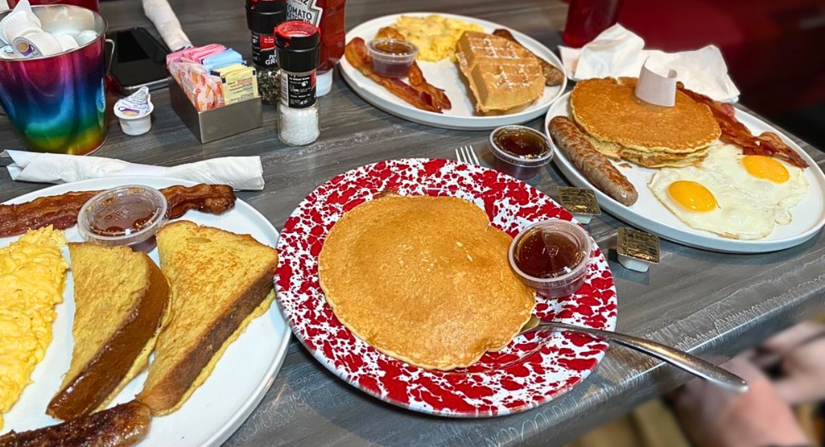 breakfast spread at Sunny Bay Cafe in Rehoboth Beach, DE