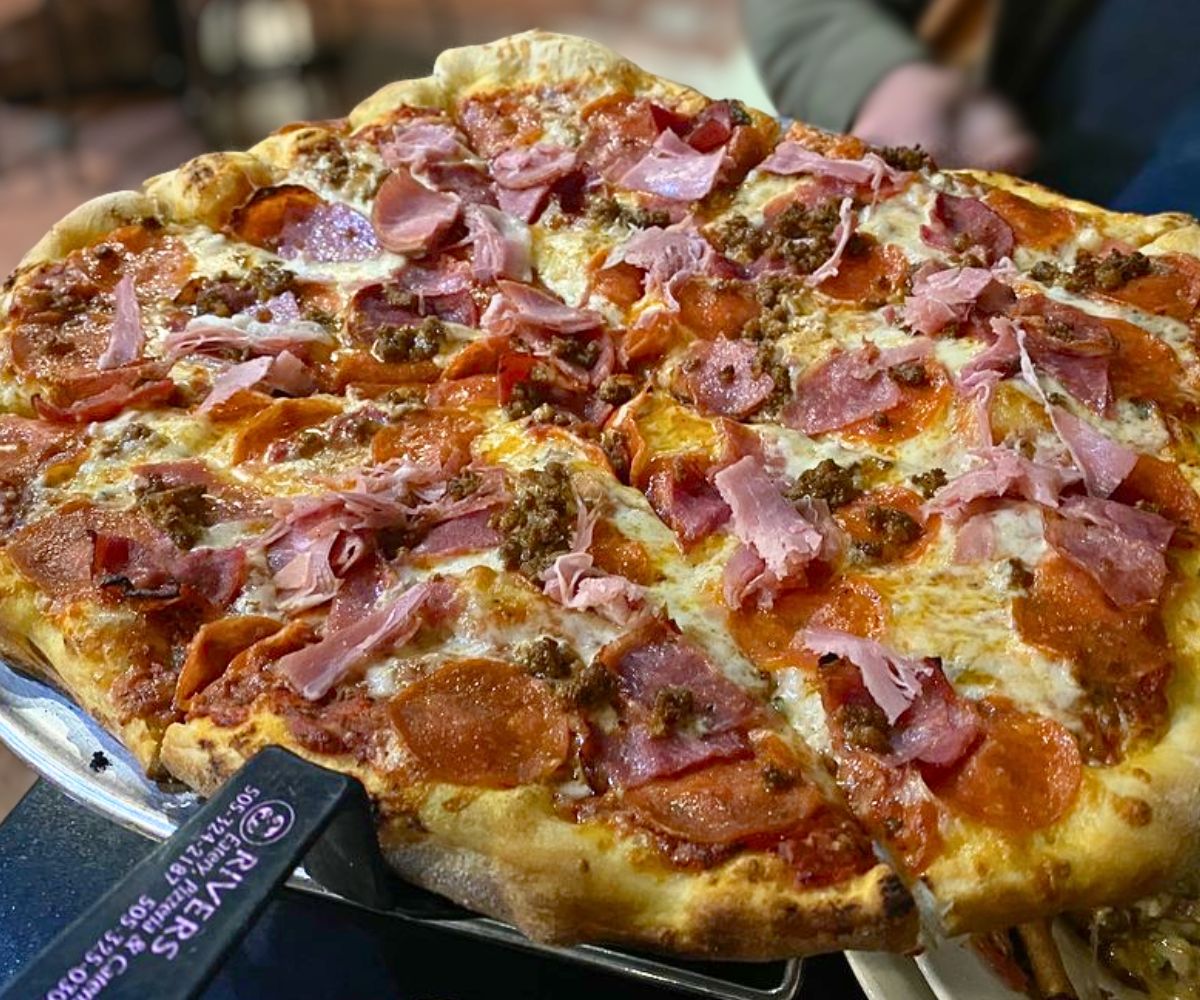 Enzo Ferrari Pizza at Three Rivers Brewery and Eatery in Farmington, New Mexico