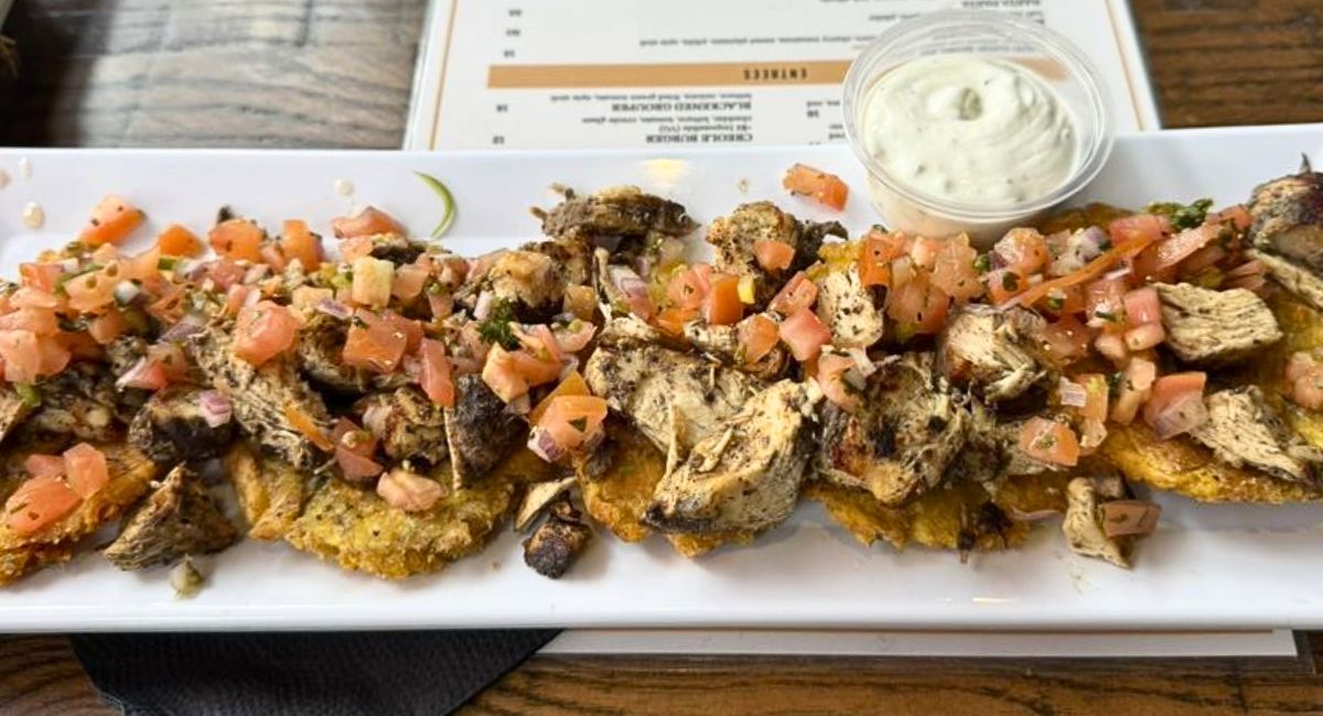 Jerk Chicken Plantain Nachos at Zeke's Kitchen & Bar in Smyrna, GA