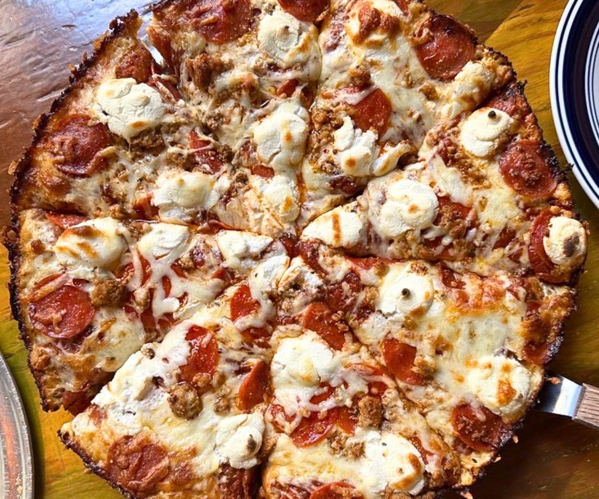 The Satch-Pan Deep Dish at Satchel's Pizza in Gainesville, Florida