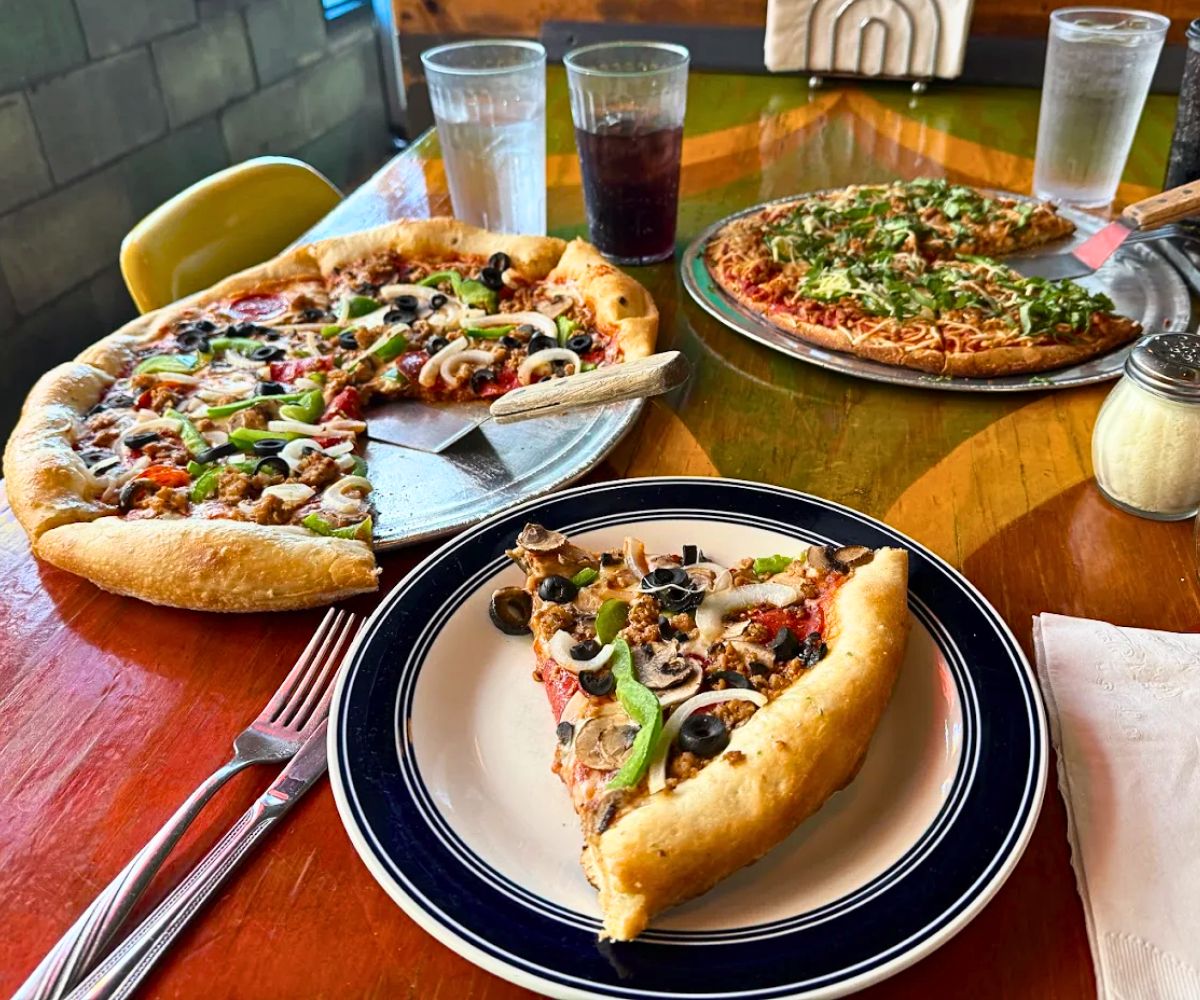 pizzas at Satchel's Pizza in Gainesville, FL