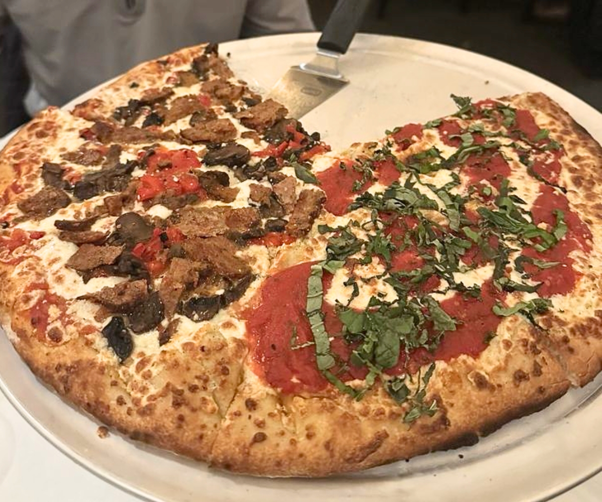 half and half pizza at Centro in Des Moines, IA