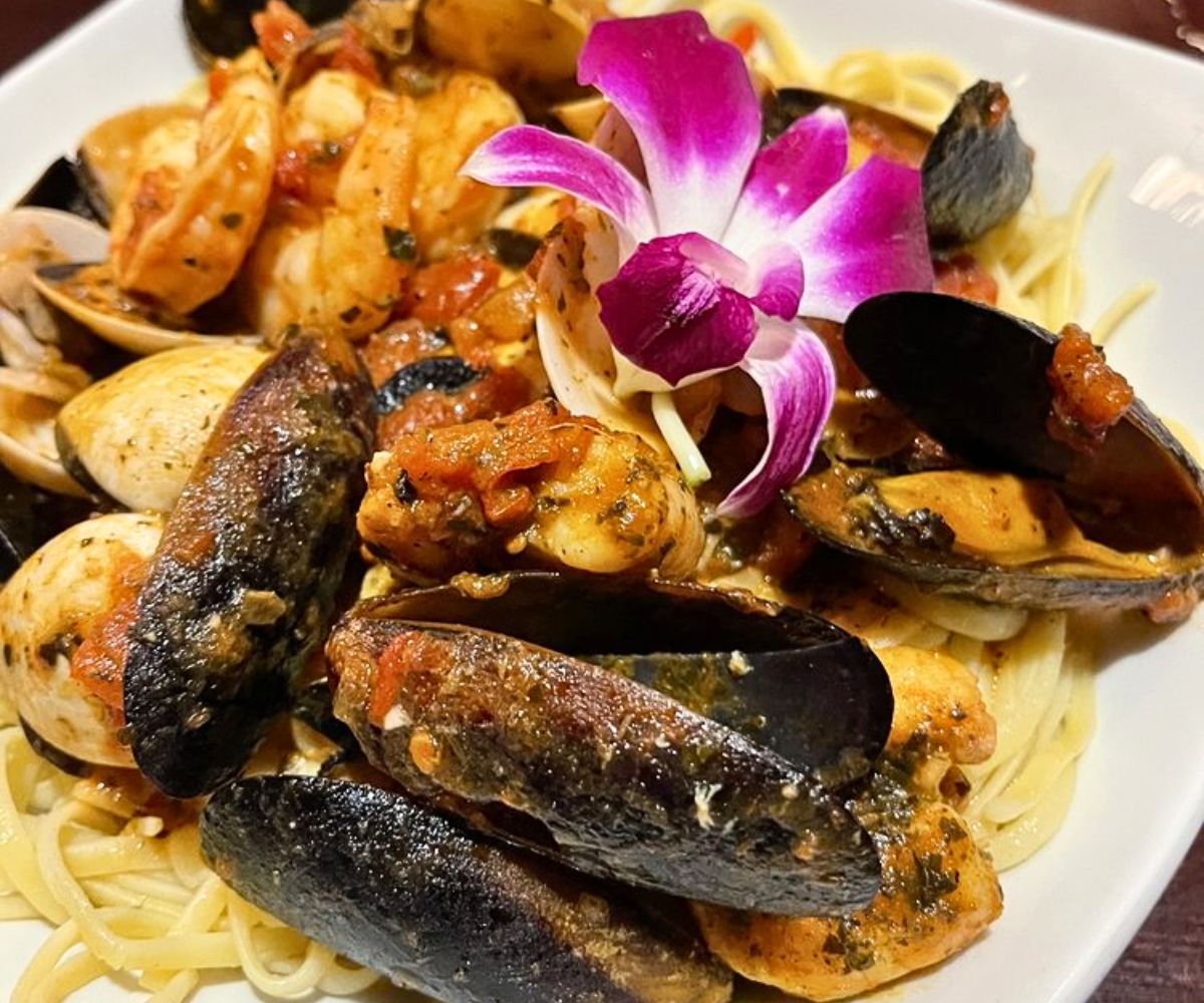 Seafood Pasta at Grill 584 in Burlington, SC