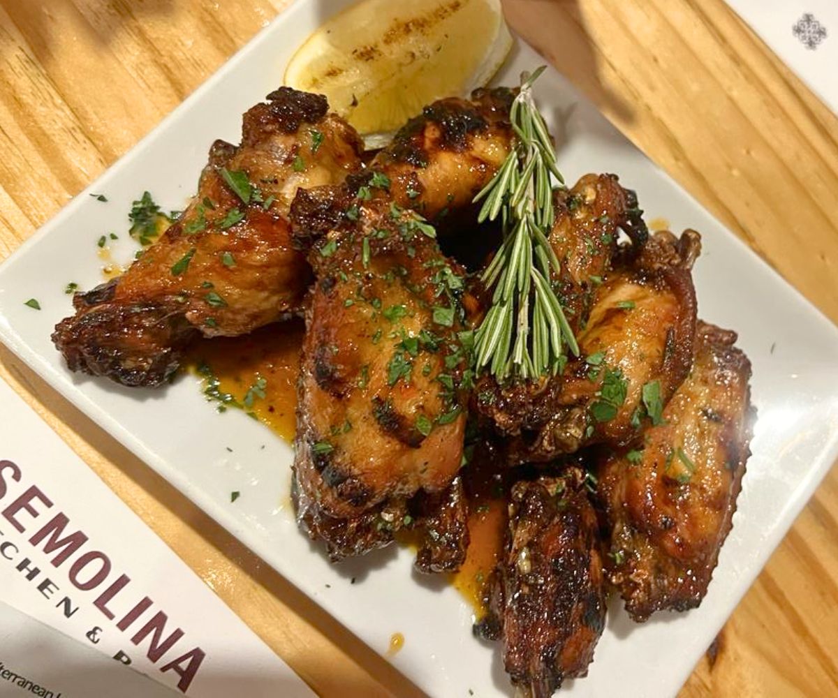 Grilled Chicken Wings at Semolina Kitchen & Bar in Medford, MA