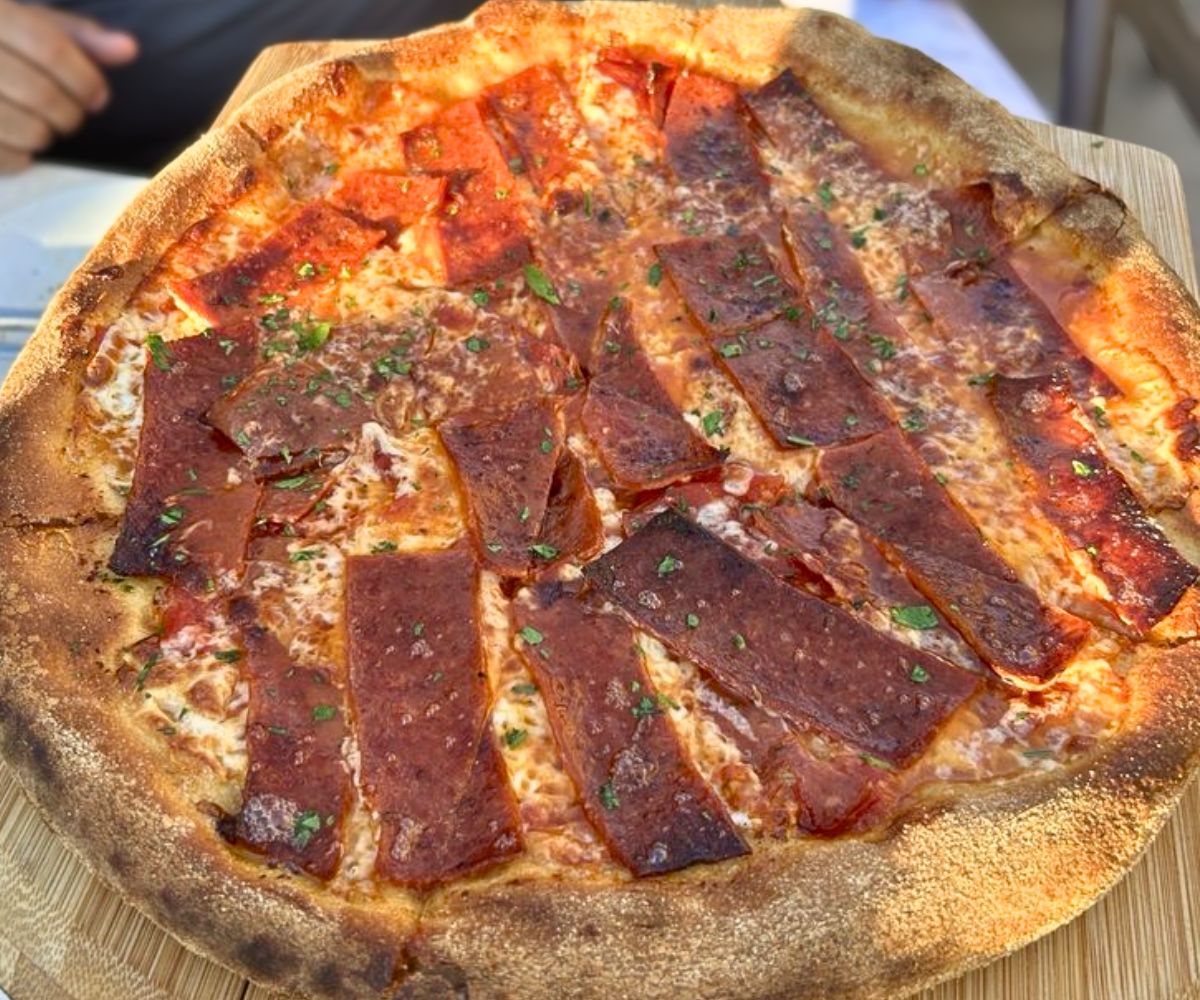 pepperoni pizza at Semolina Kitchen & Bar in Medford, MA