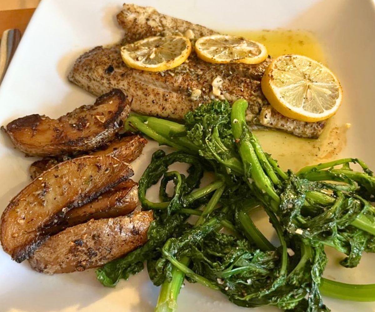 Garlic Lemon Barramundi at Grey Fox Grille in Dover, DE