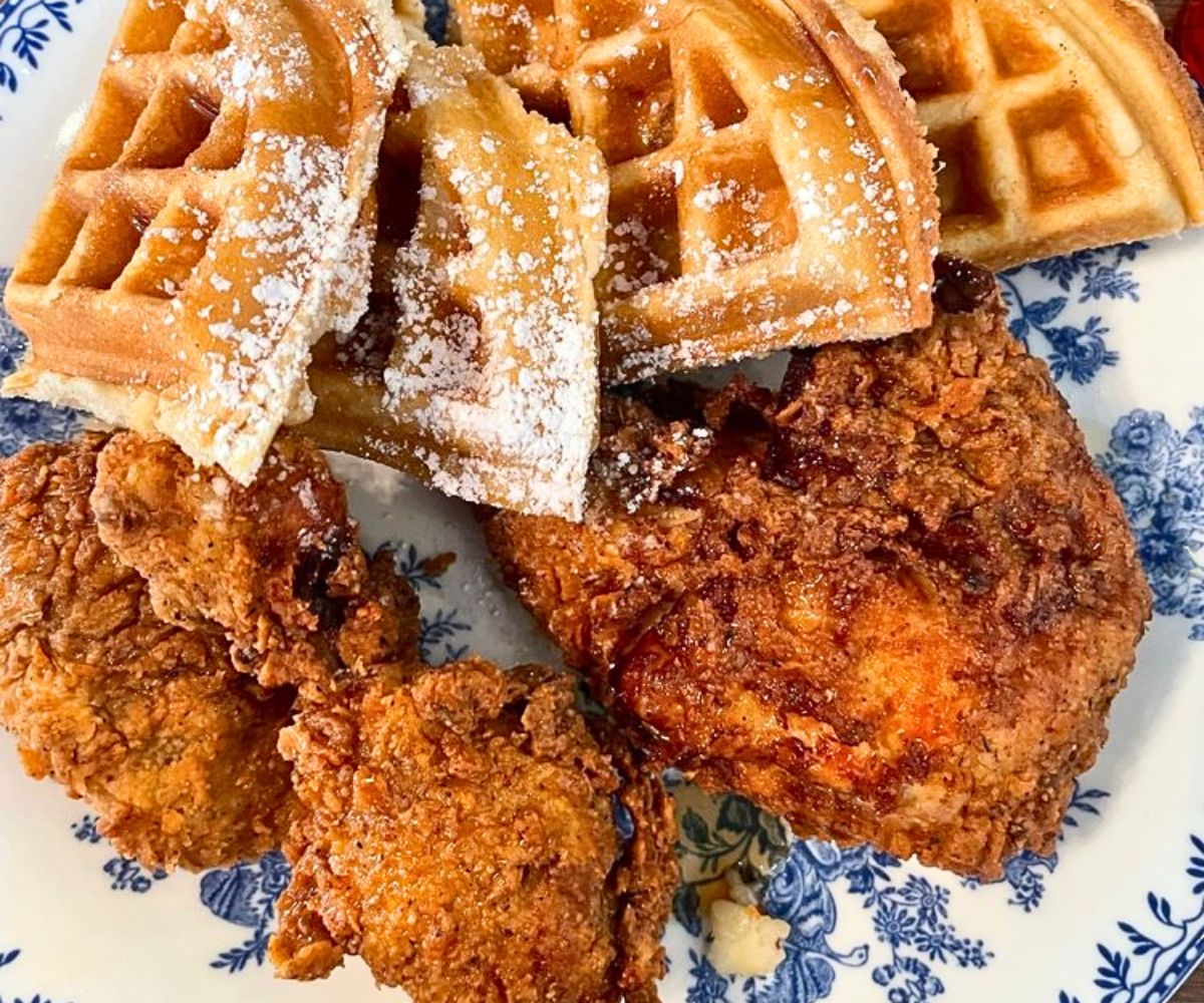 chicken and waffles at Freebird Kitchen and Bar in White Plains, NY