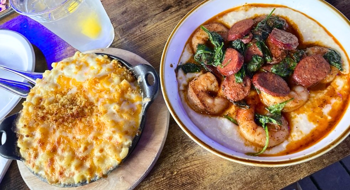 mac and cheese and shrimp and grits at Freebird Kitchen and Bar in White Plains, NY