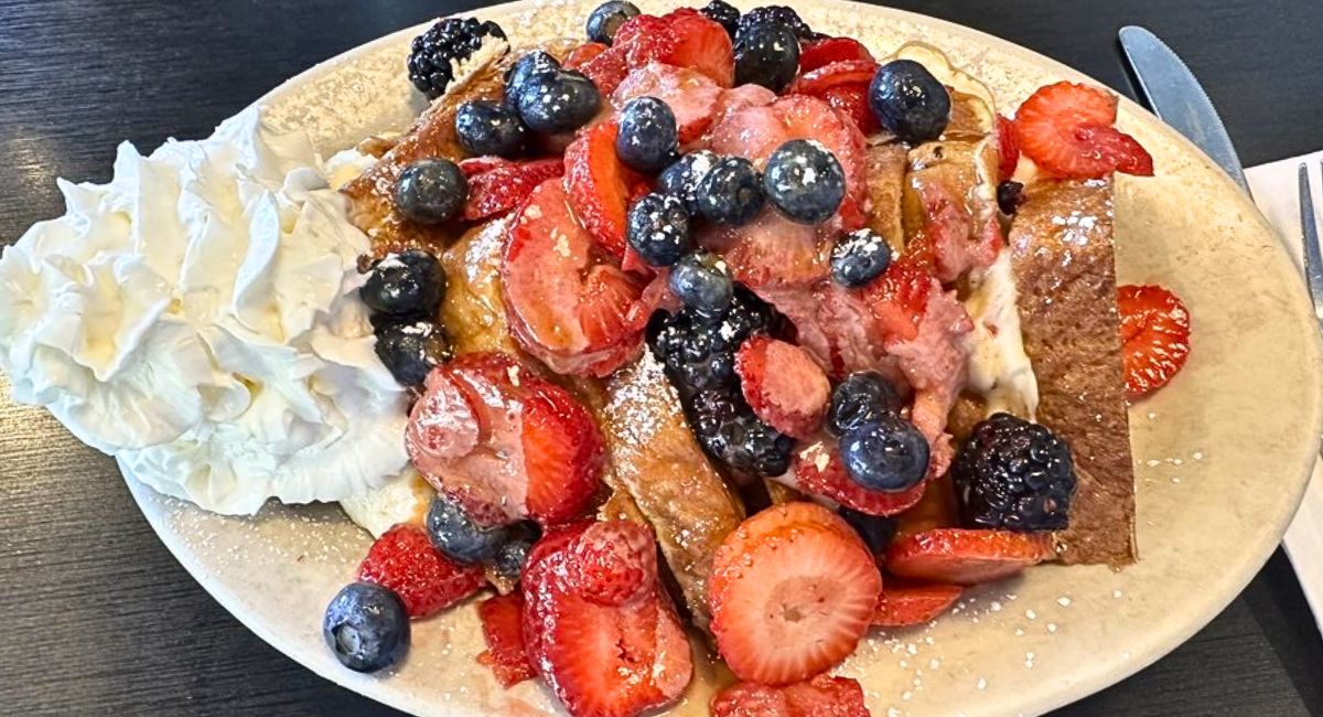 Mixed Berry Stuffed French Toast at In A Pickle Restaurant in Waltham, MA