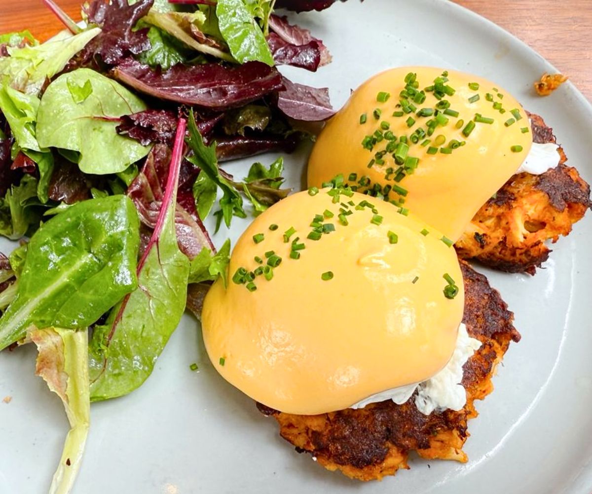 crab cake benedict at Bowood by Niche in St. Louis, Missouri