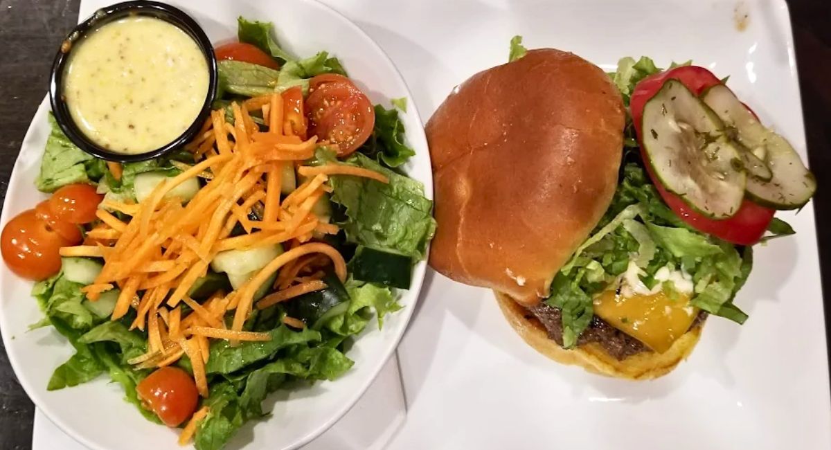 burger at Stockyard Burgers and Bones in Marietta, GA