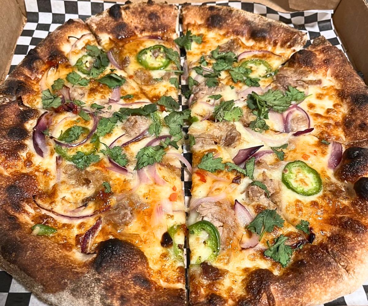 Kalua Pork Pizza at Jax Wood Fired Pizza in Haleiwa, HI
