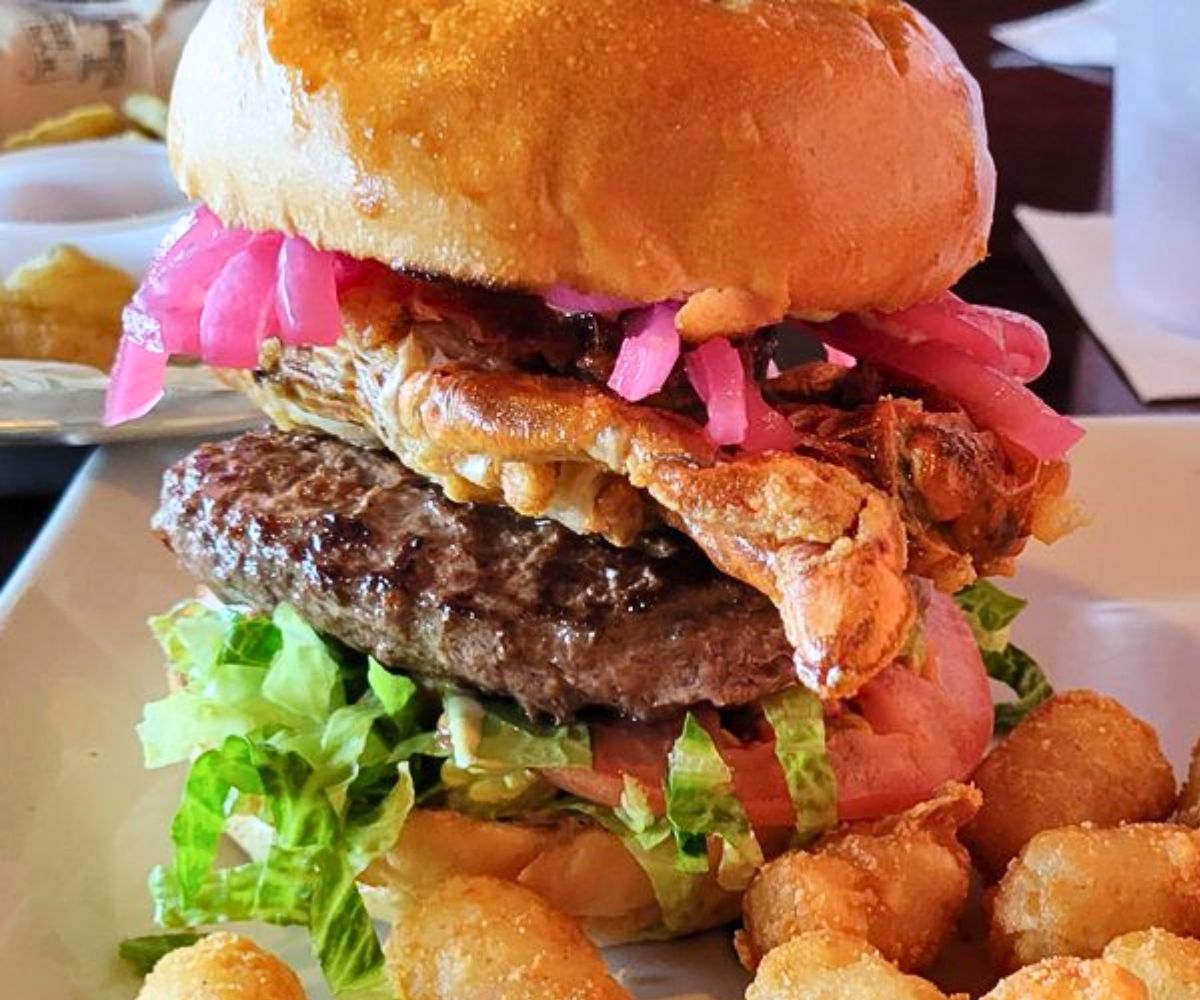 Soft Shell Crab Burger at Craft Burger Bar in Virginia Beach, VA