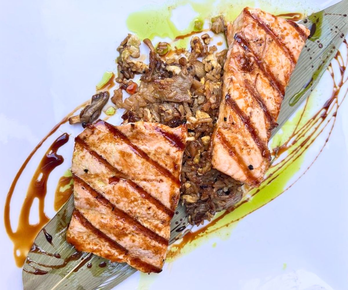 Wok-Seared Norwegian Salmon at Revolution Taproom & Grill in Rochester, NH