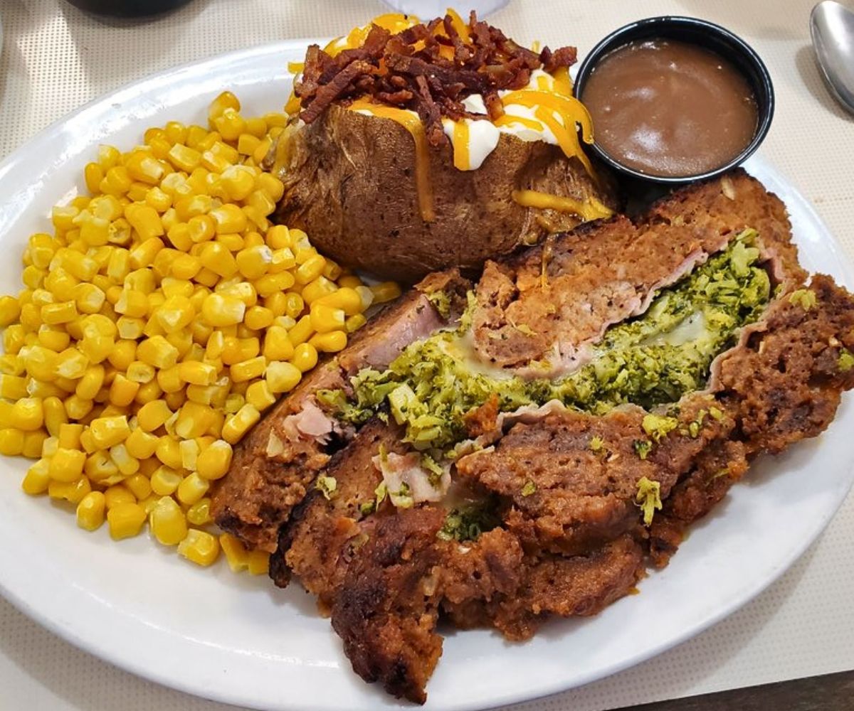 Stuffed Meatloaf at Coburg Crossing Café in Coburg, Oregon