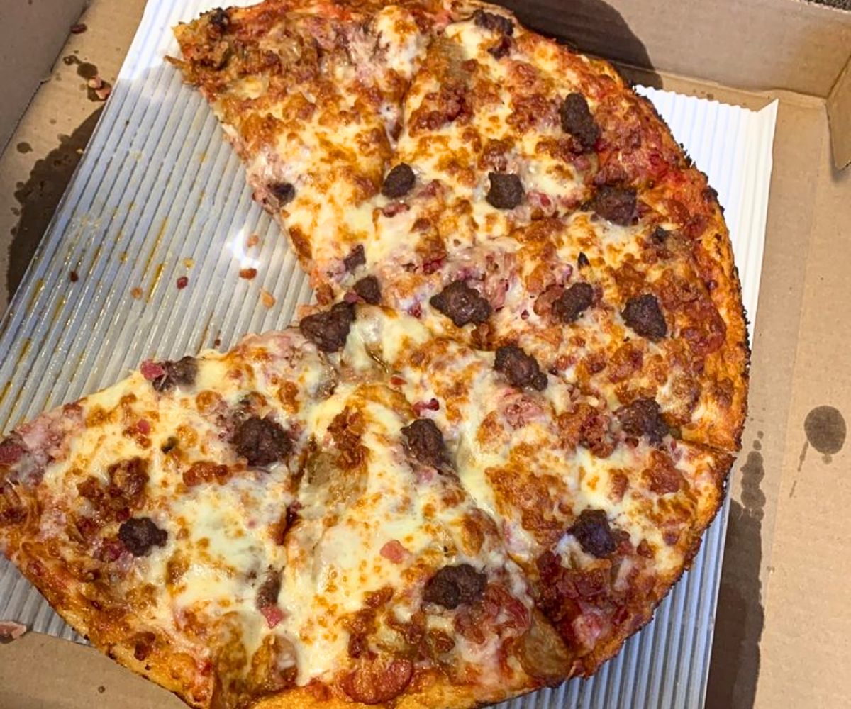 Meat Lovers Pizza at Angelo's Pizzeria in Bangor, Maine